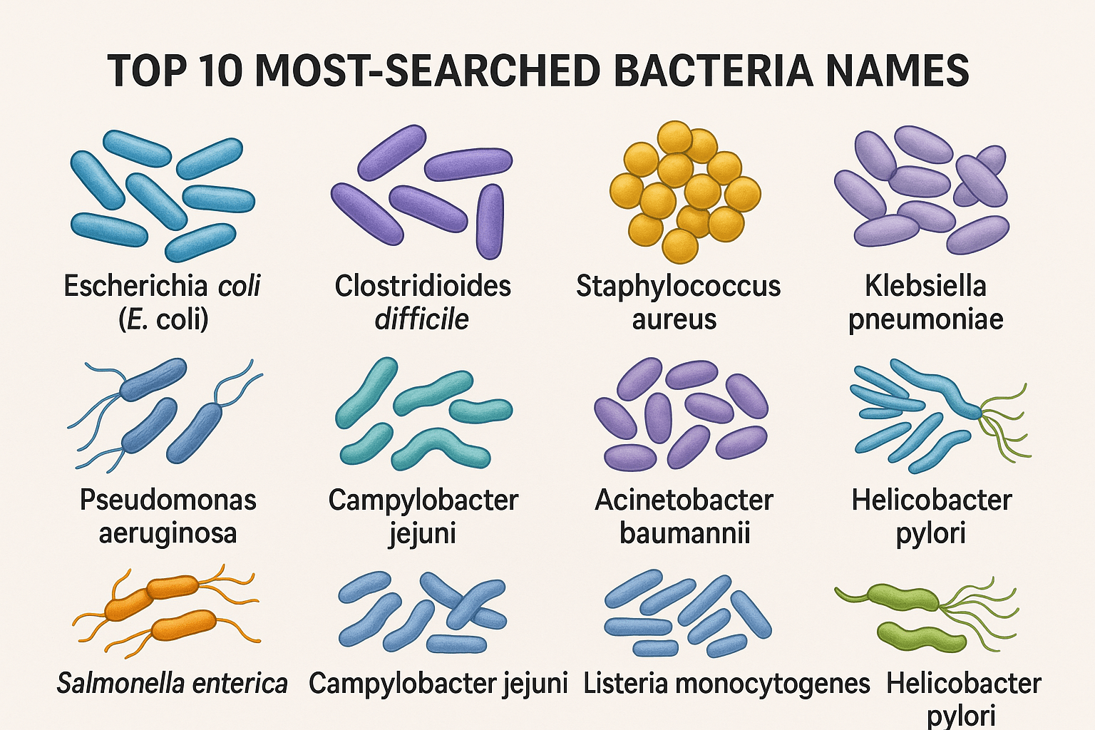 Top 10 Most-Searched Bacteria Names: What the World Wants to Know About Microbes - InnerBuddies