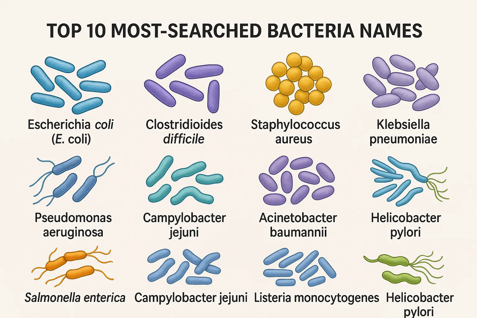 Top 10 Most-Searched Bacteria Names: What the World Wants to Know About Microbes