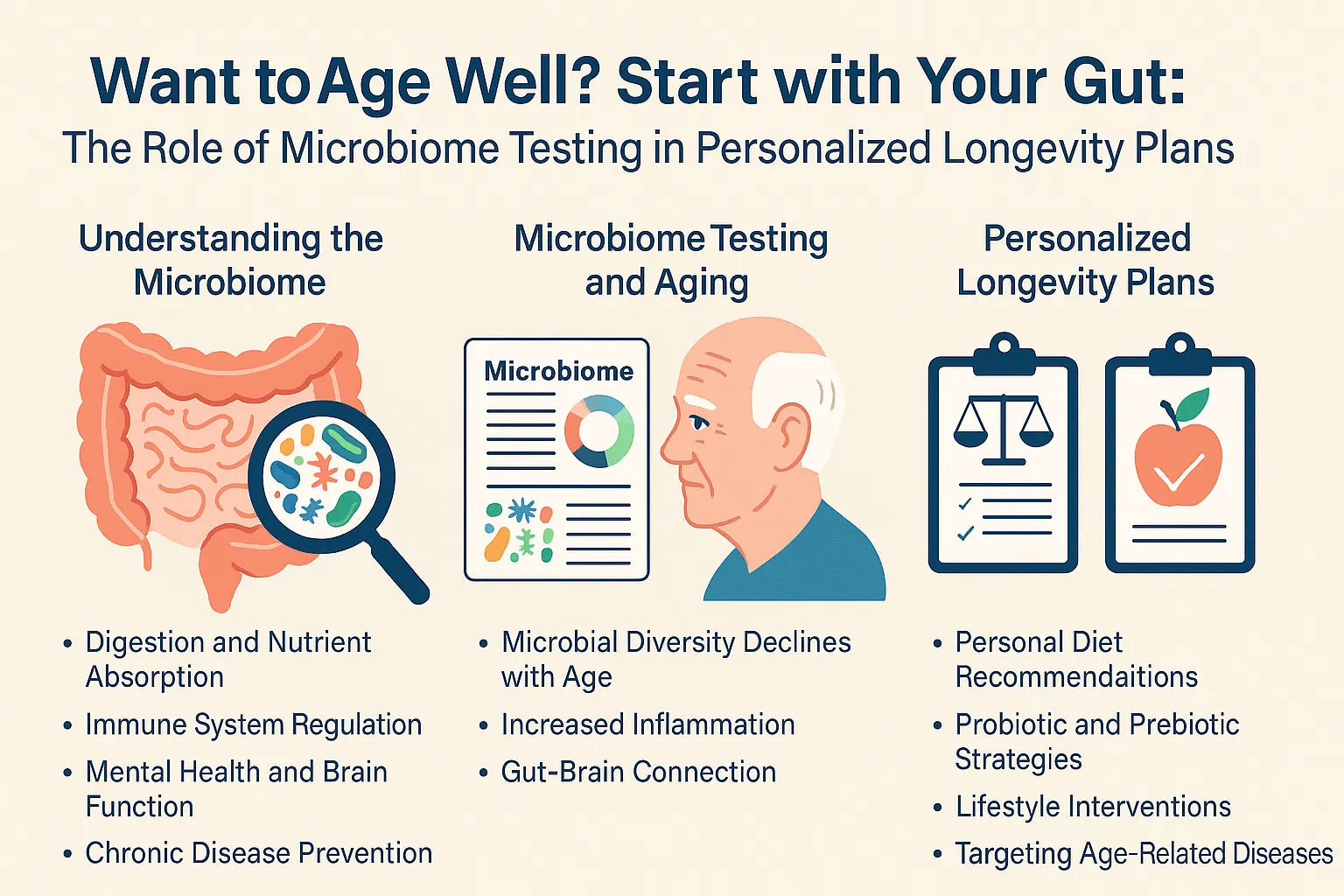Want to Age Well Start with Your Gut: The Role of Microbiome Testing in Personalized Longevity Plans