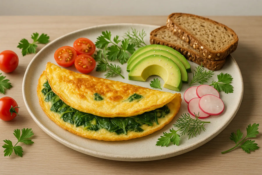 15 minute omelet with spinach