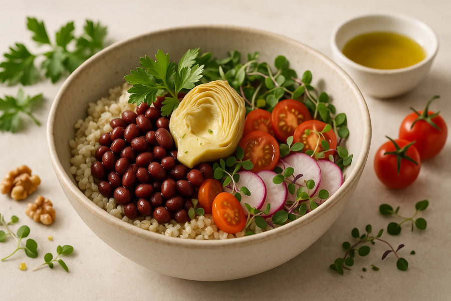 Adzuki Bean and Artichoke Bowl with Parsley