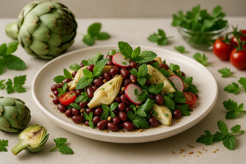Adzuki Bean and Artichoke Salad with Mint