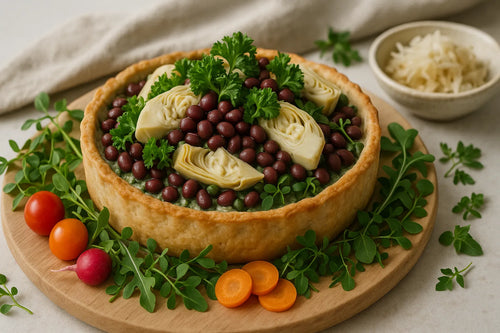 Adzuki Bean and Artichoke Sourdough Tart with Parsley