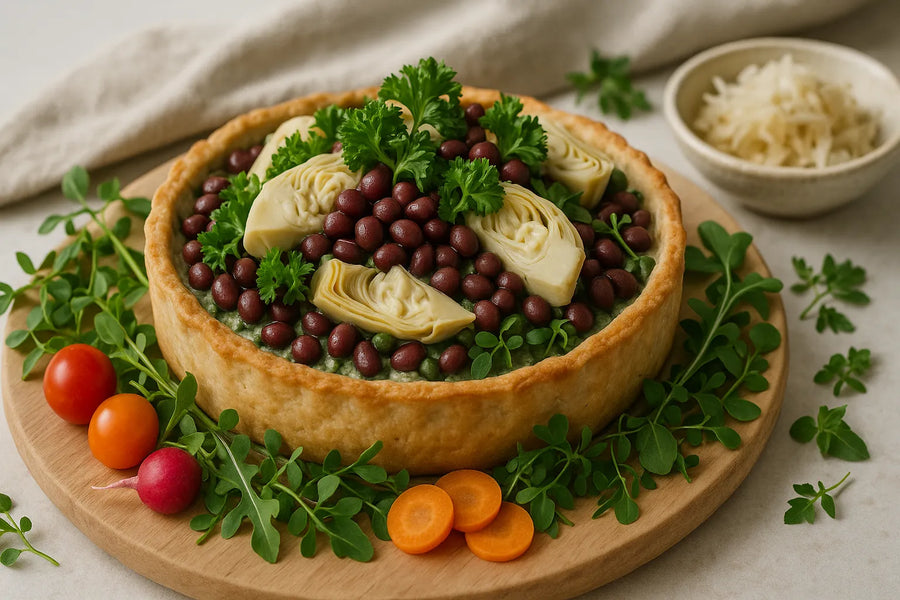 Adzuki Bean and Artichoke Sourdough Tart with Parsley