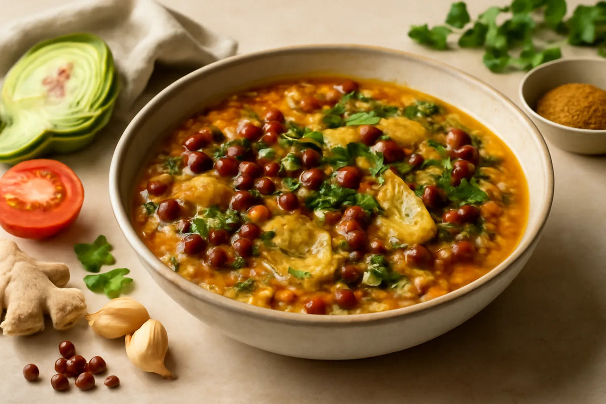 Adzuki Bean Artichoke Curry with Coriander