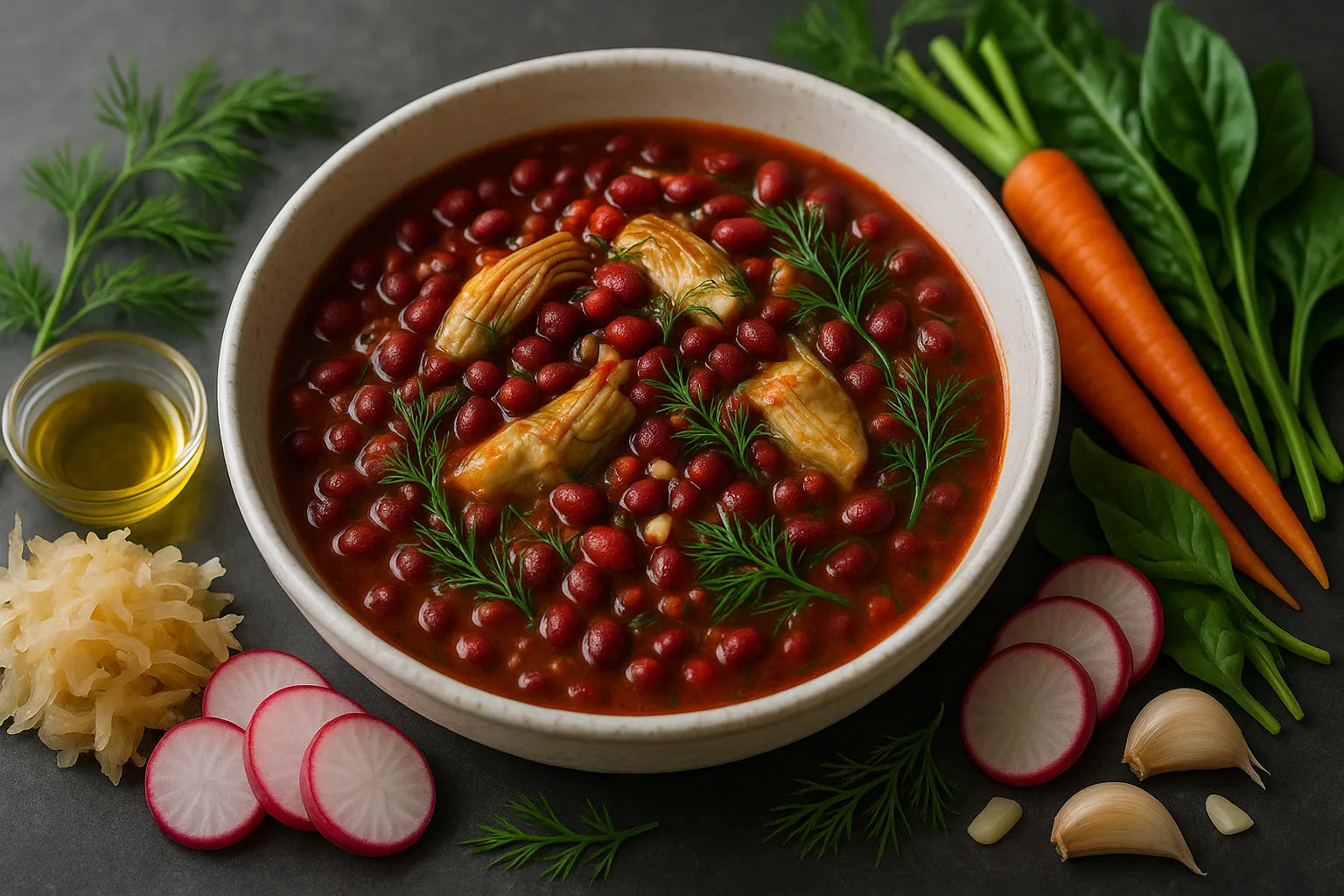 Adzuki Bean Artichoke Stew with Garlic and Dill