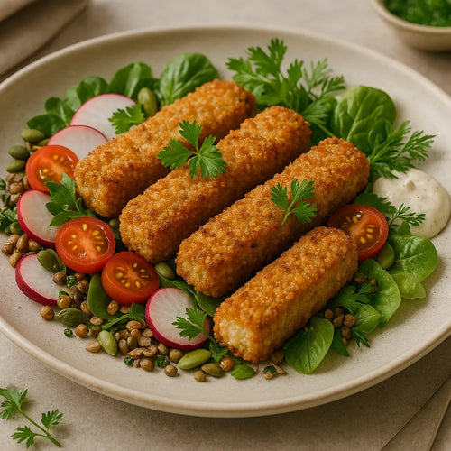 Air fryer whole-grain fish fingers