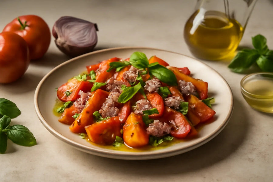 Salade andalouse de tomates au thon