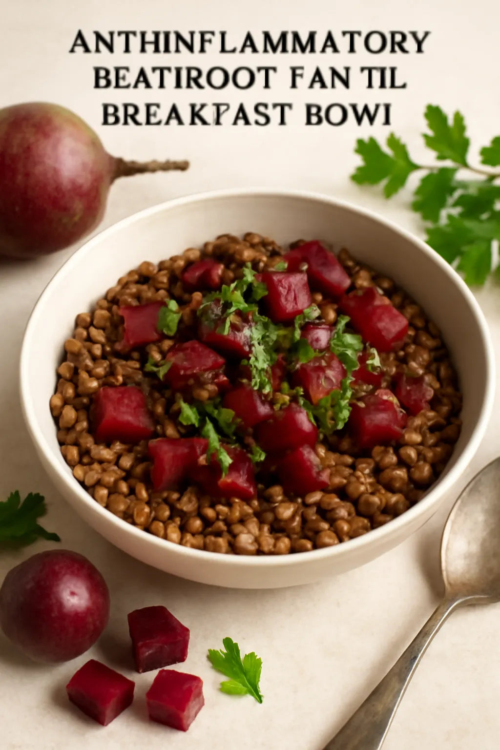Entzündungshemmende Rote-Bete-Linsen Frühstücksbowl