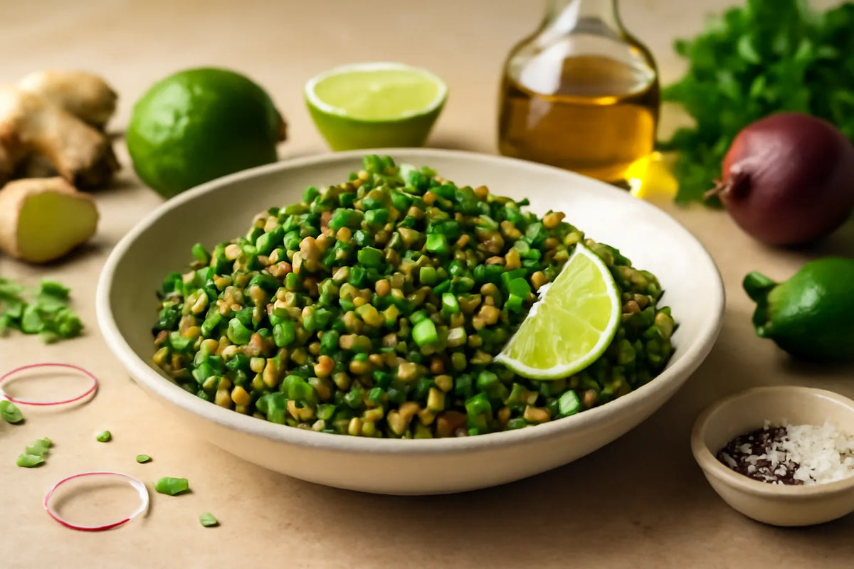 Ensalada de lentejas con jengibre antiinflamatoria