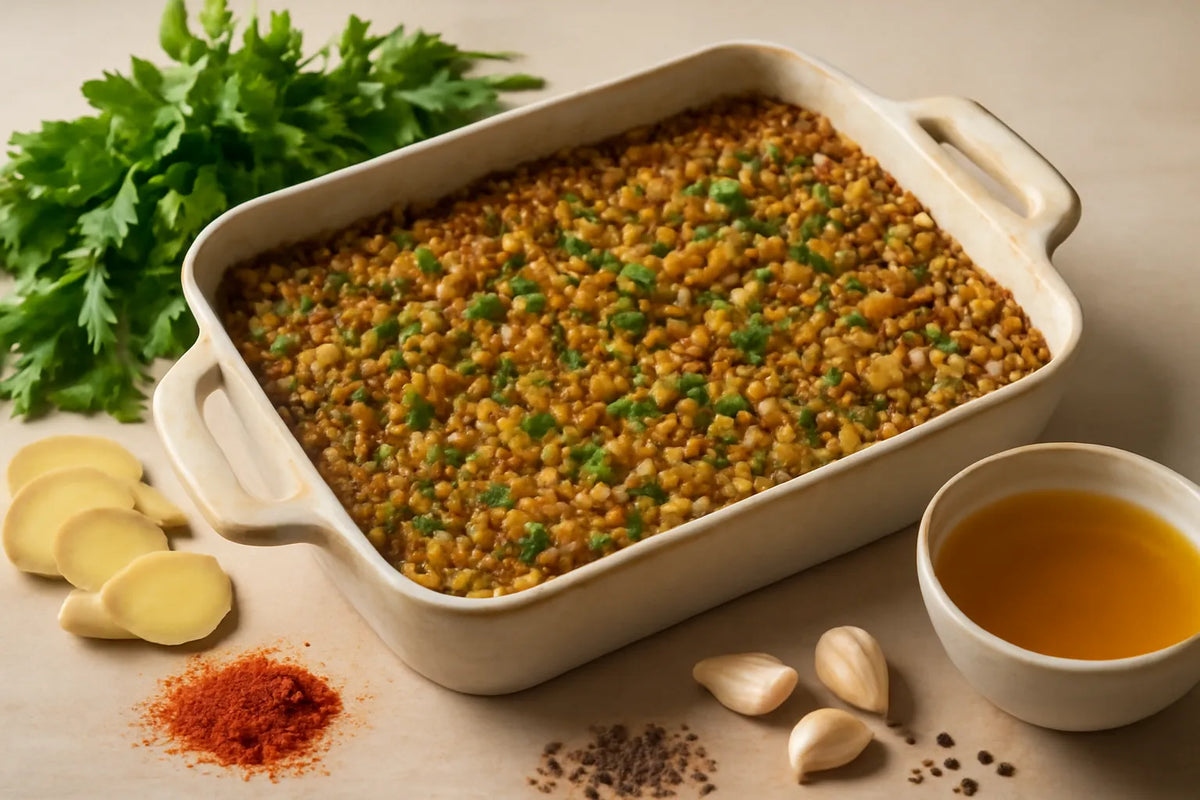 Anti-Inflammatory Ginger Lentil Tray Bake