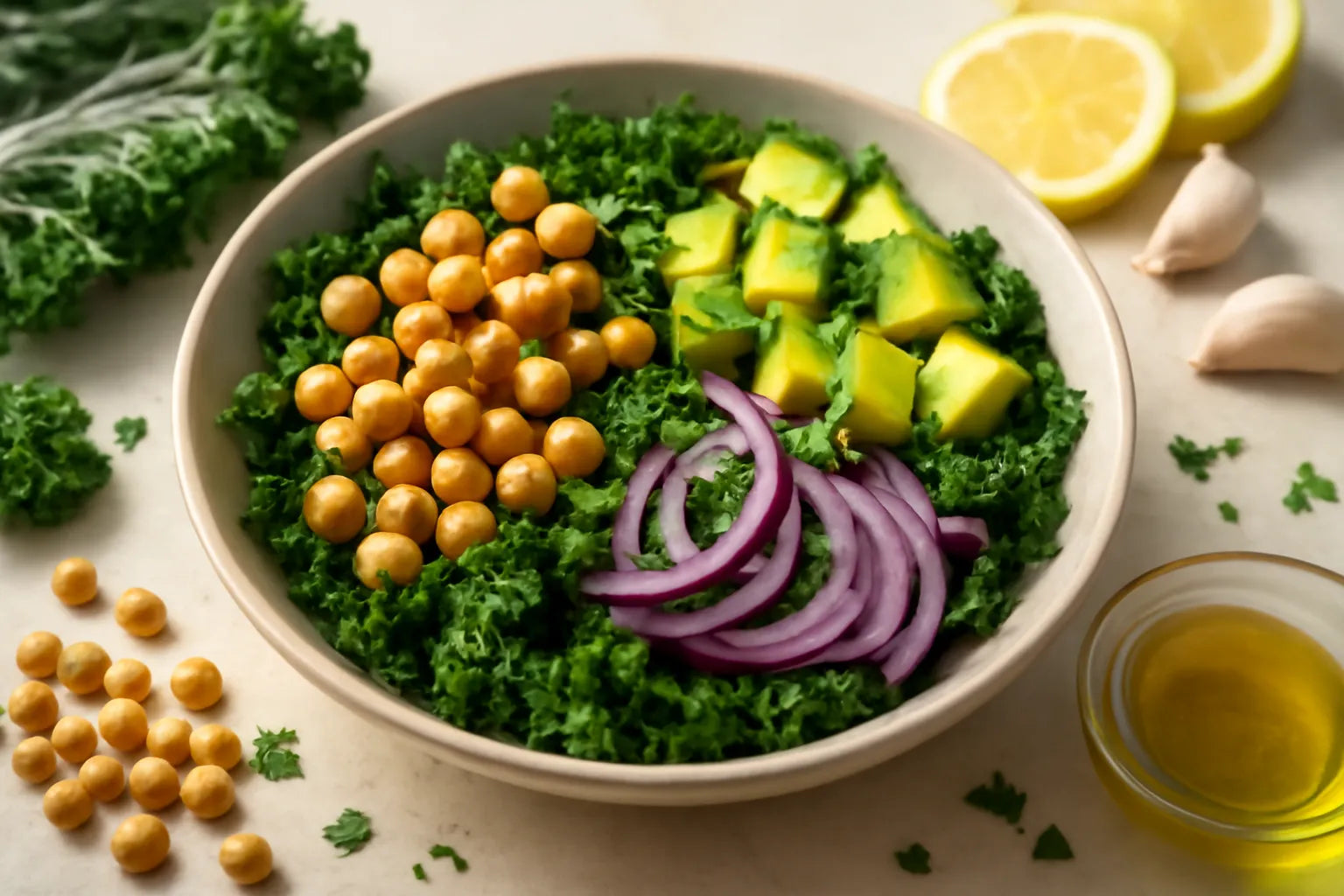 Bol kale et pois chiches anti-inflammatoire