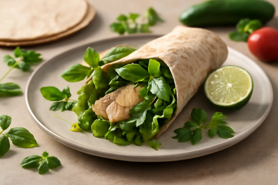 Wrap anti inflammatoire au maquereau et aux herbes