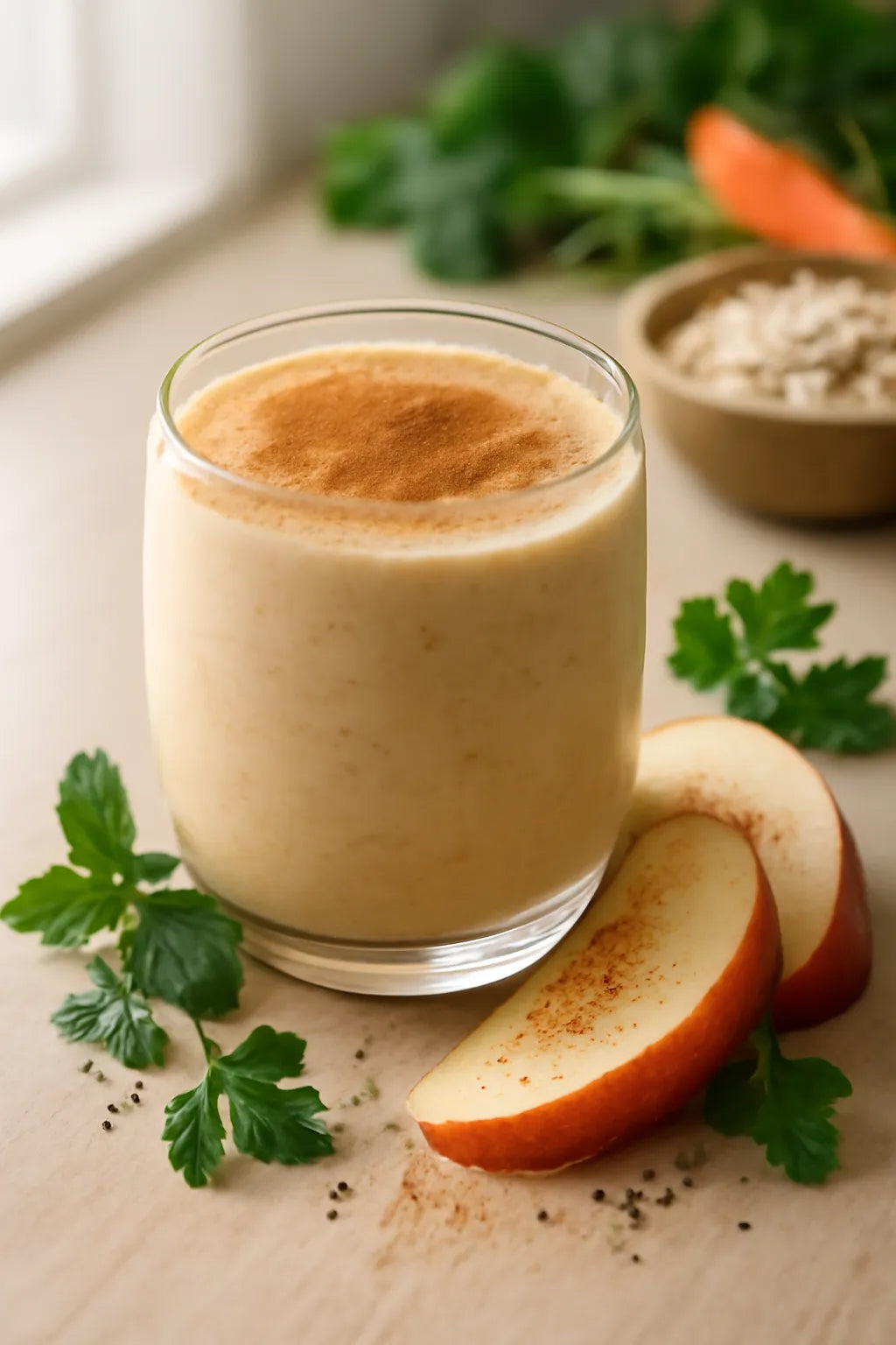 Apple cinnamon smoothie with yogurt