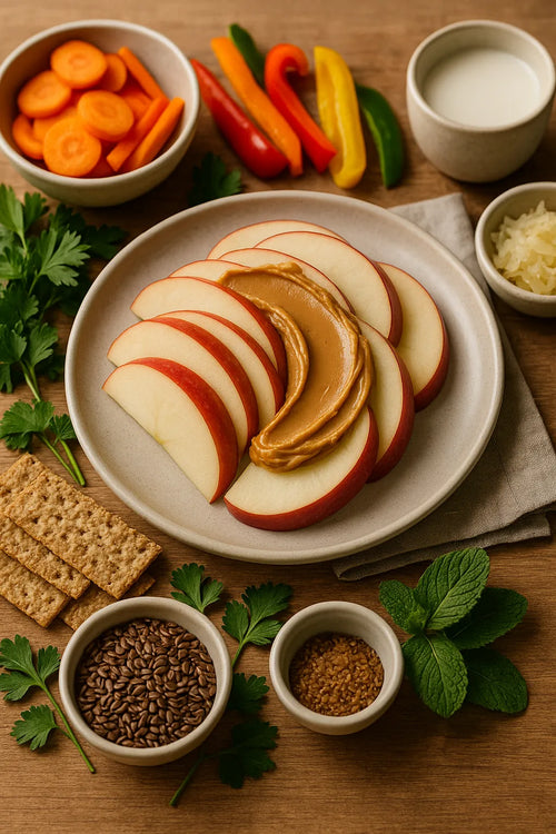 Apple slices with peanut butter