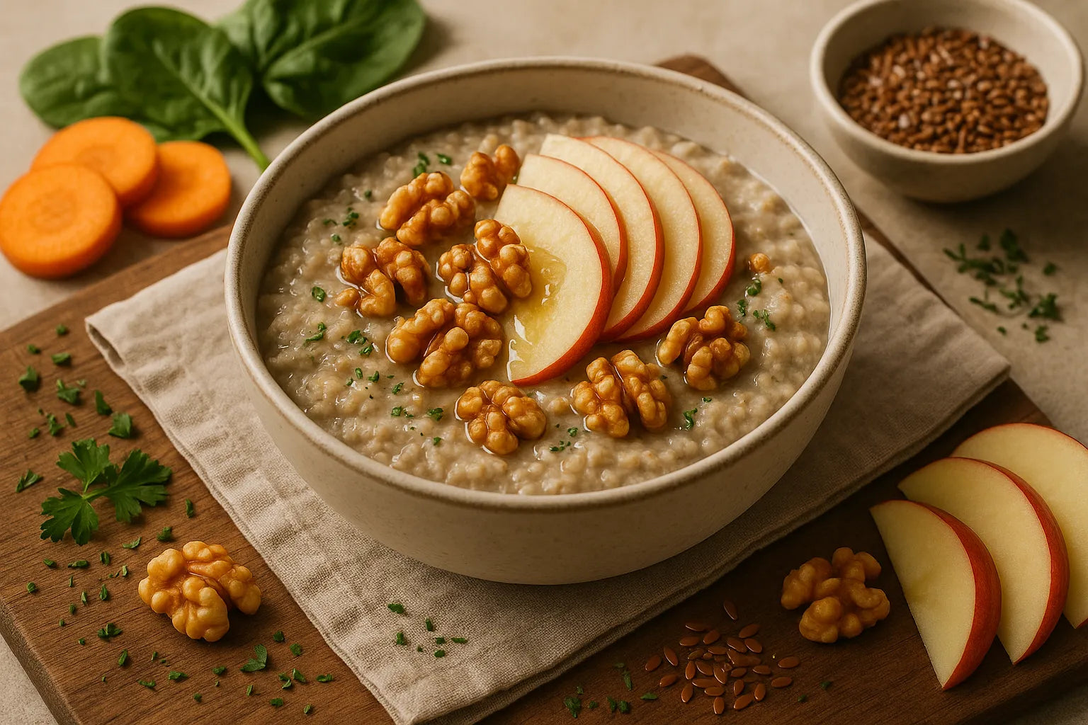 Apple Walnut Buckwheat Porridge