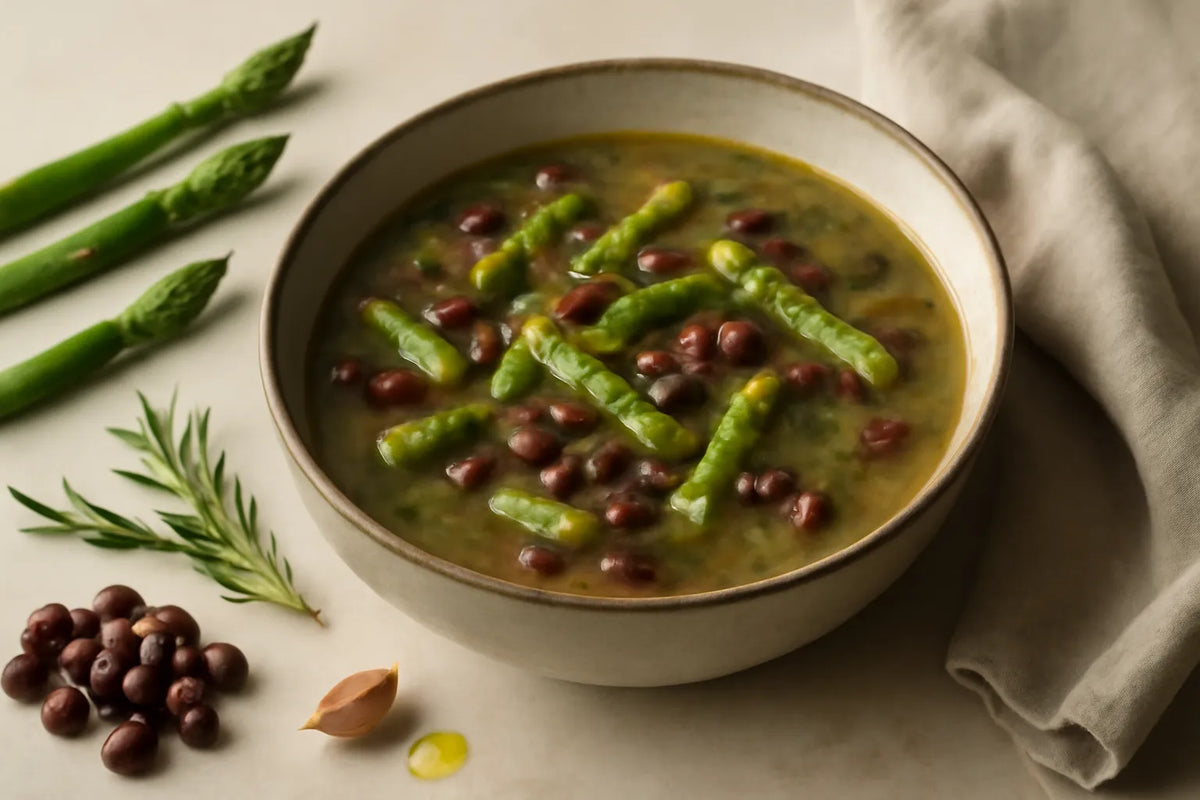 Asparagus Adzuki Bean Soup with Fresh Rosemary