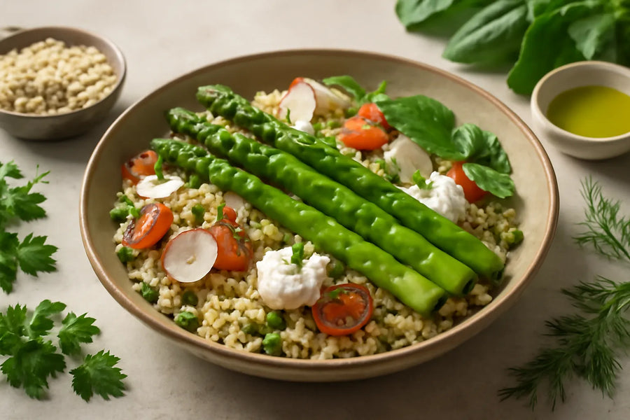 Asparagus and barley salad