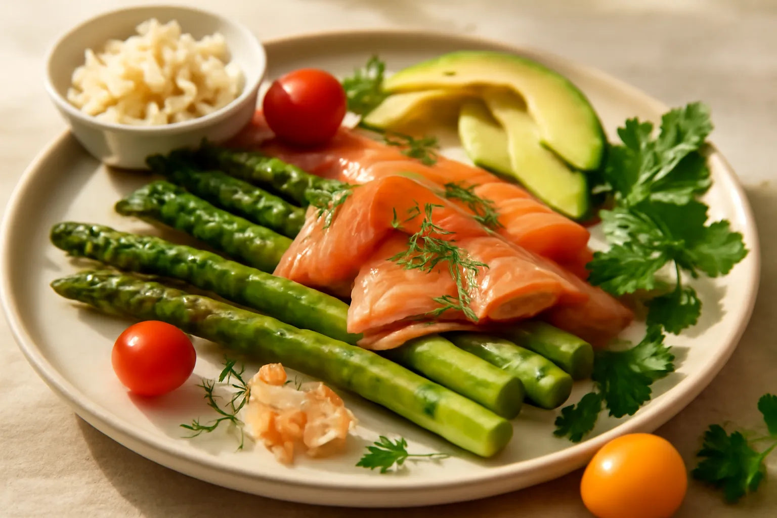 Asperges met gerookte forel
