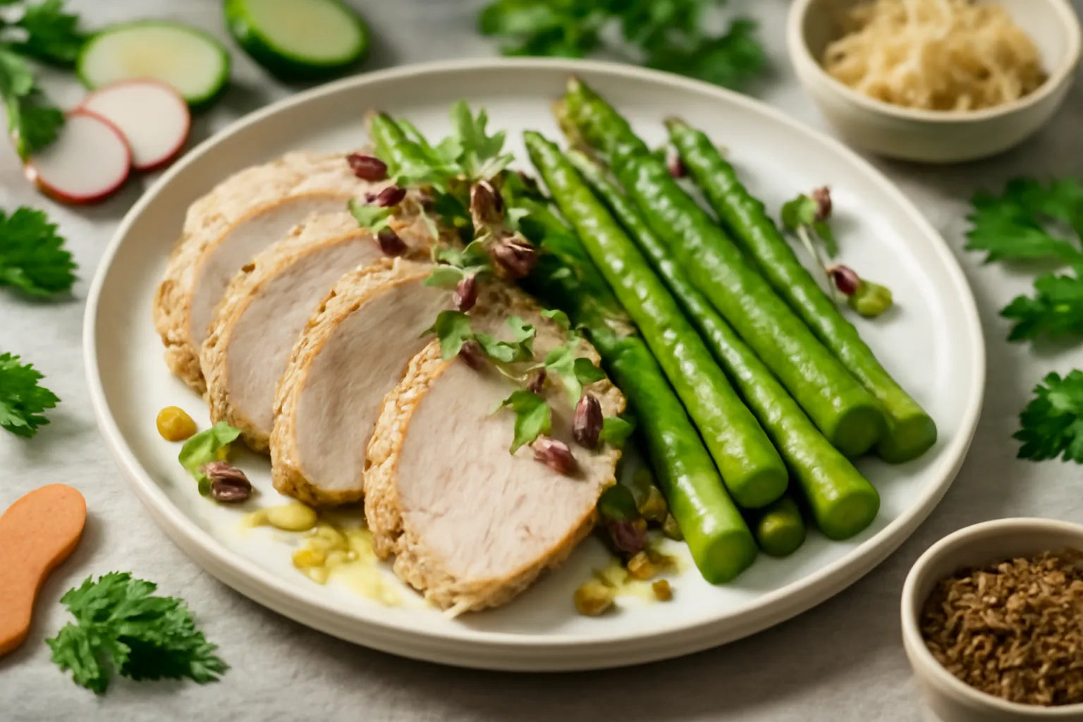 Asperges met kalkoenfilet