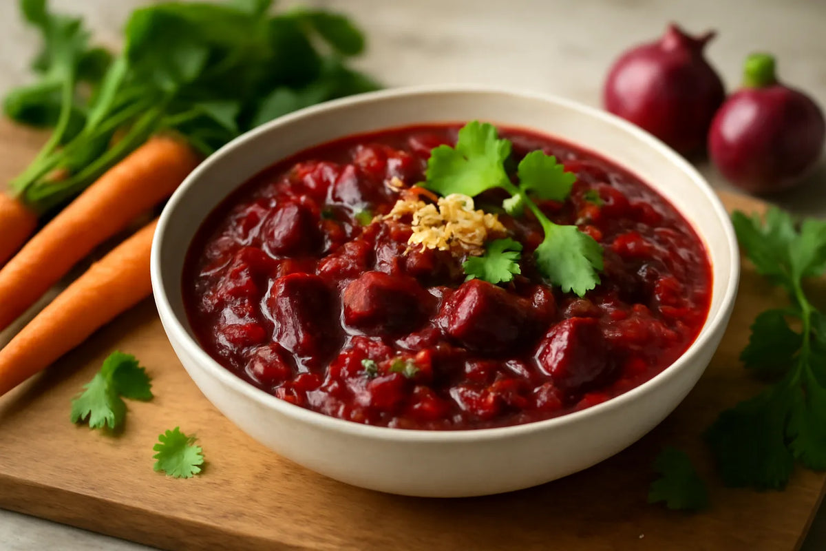 Autumn beetroot curry with lentils