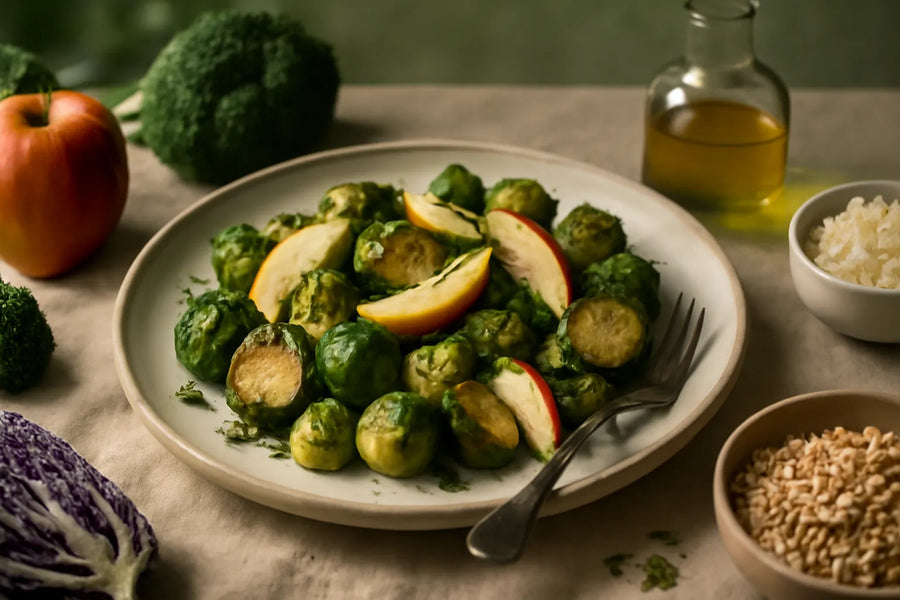 Autumn Brussels sprouts with apple