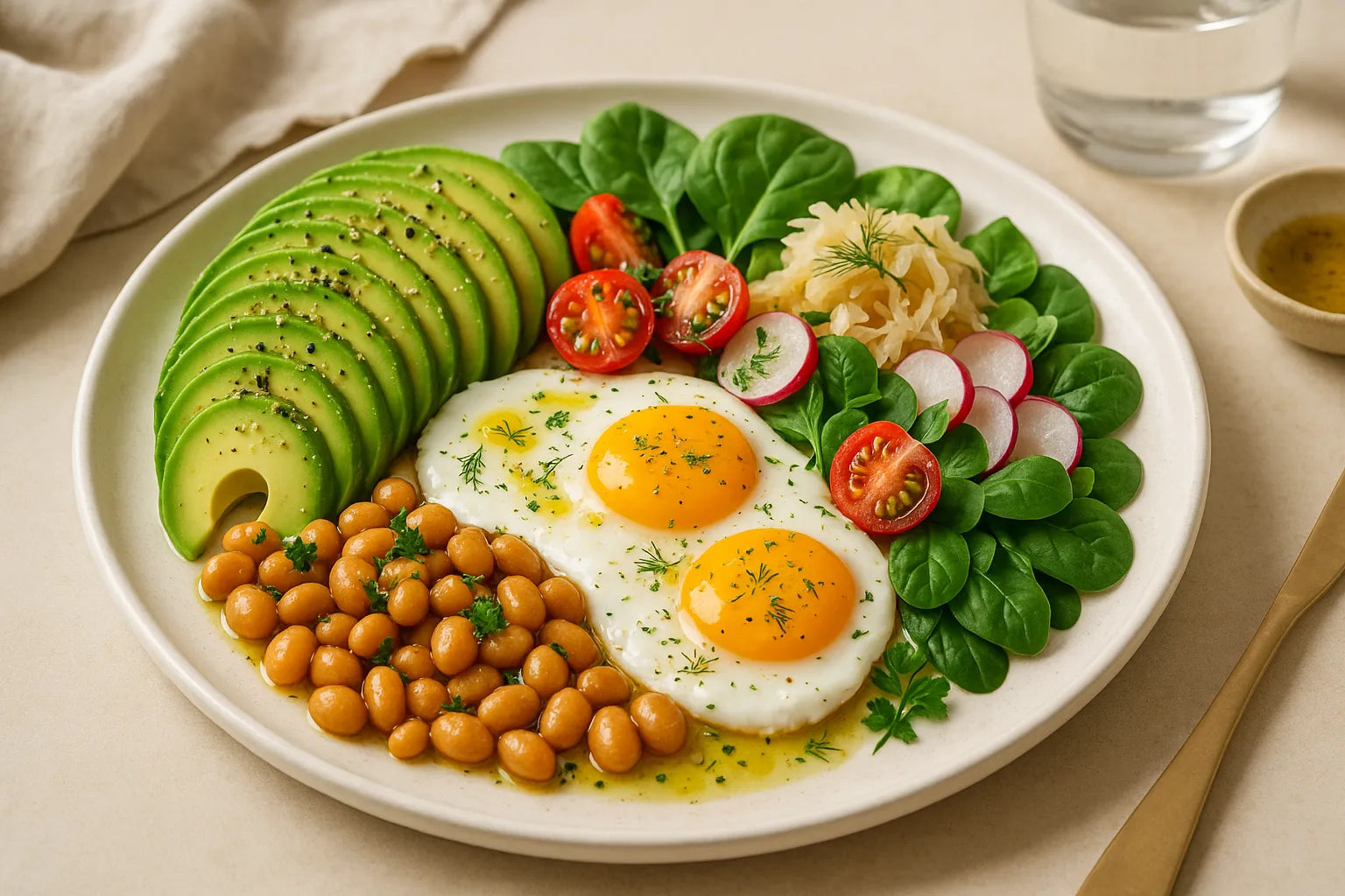 Avocado Egg Bean Breakfast Plate
