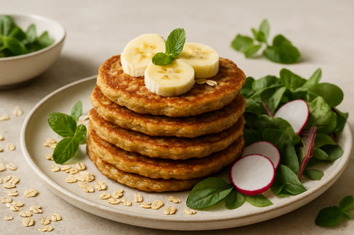 Banana egg pancakes with oats