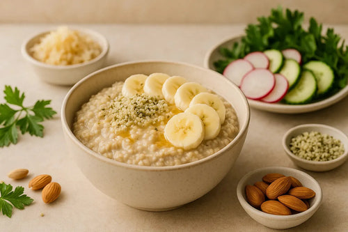 Owsianka bananowa z nasion konopi