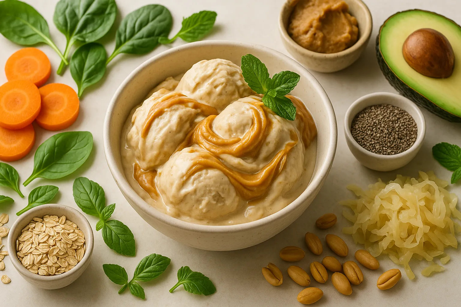 Banana ice cream with peanut butter