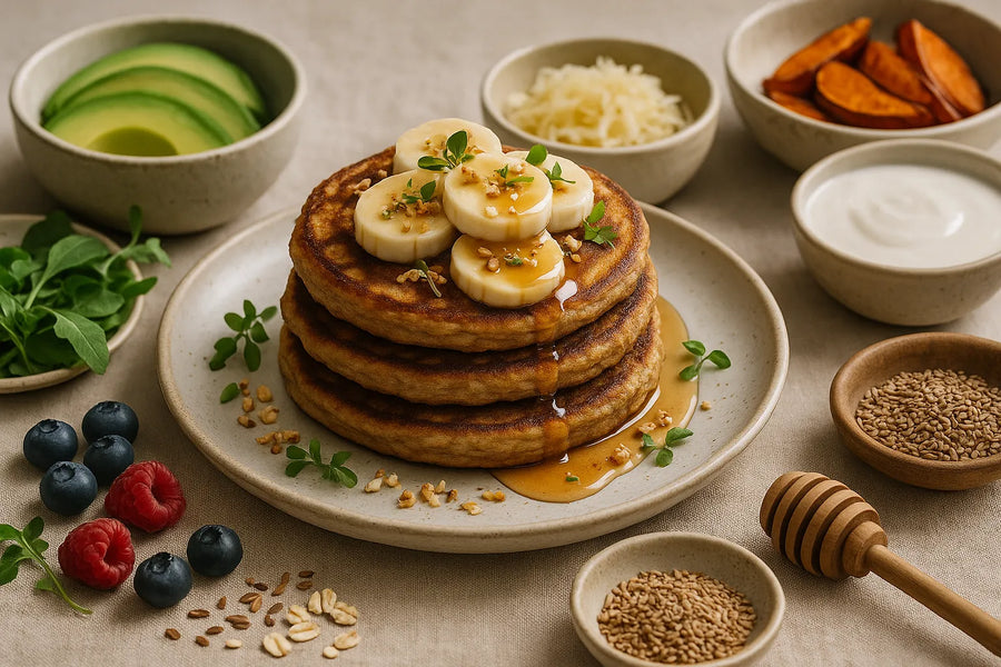 Banana Oat Prebiotic Pancakes
