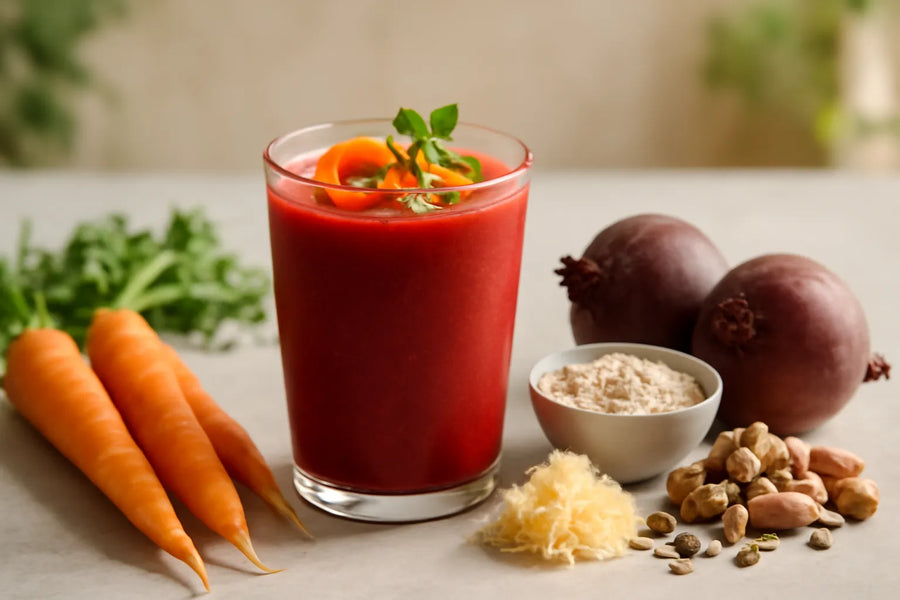 Beetroot juice smoothie with carrot