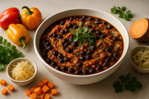 Chili z czarnej fasoli i słodkiego ziemniaka