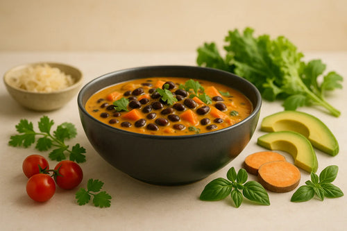 Curry de coco con frijoles negros