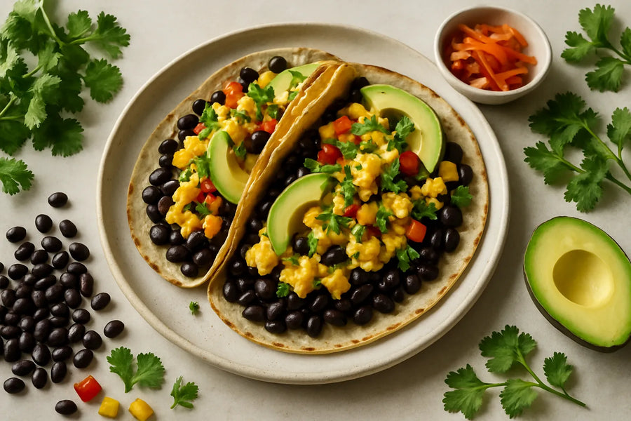 Black Bean Egg Breakfast Tacos