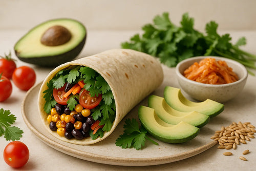 Wraps mit schwarzen Bohnen und Mais