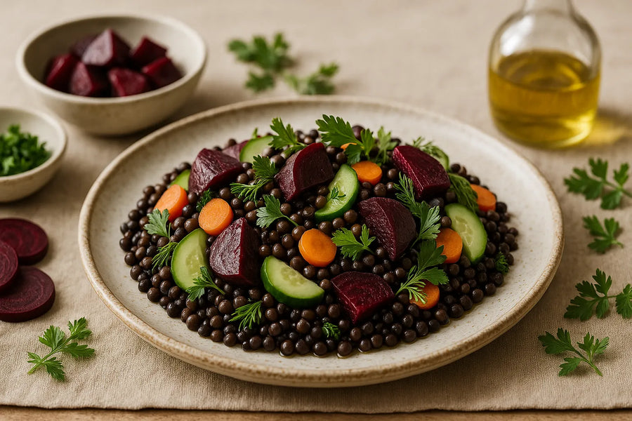 Black Lentil Beet Salad