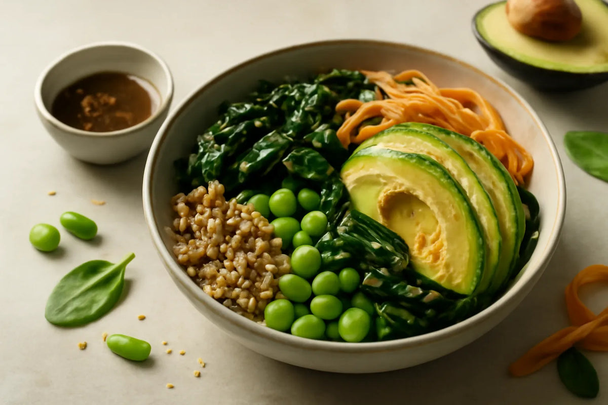 Bowl-repas au sarrasin et aux edamames, adapté à la glycémie