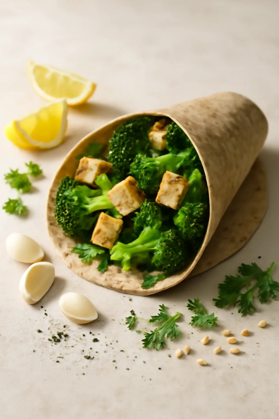 Wrap de tofu y brócoli para una glucosa estable