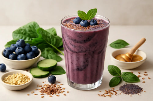 Blueberry flaxseed smoothie