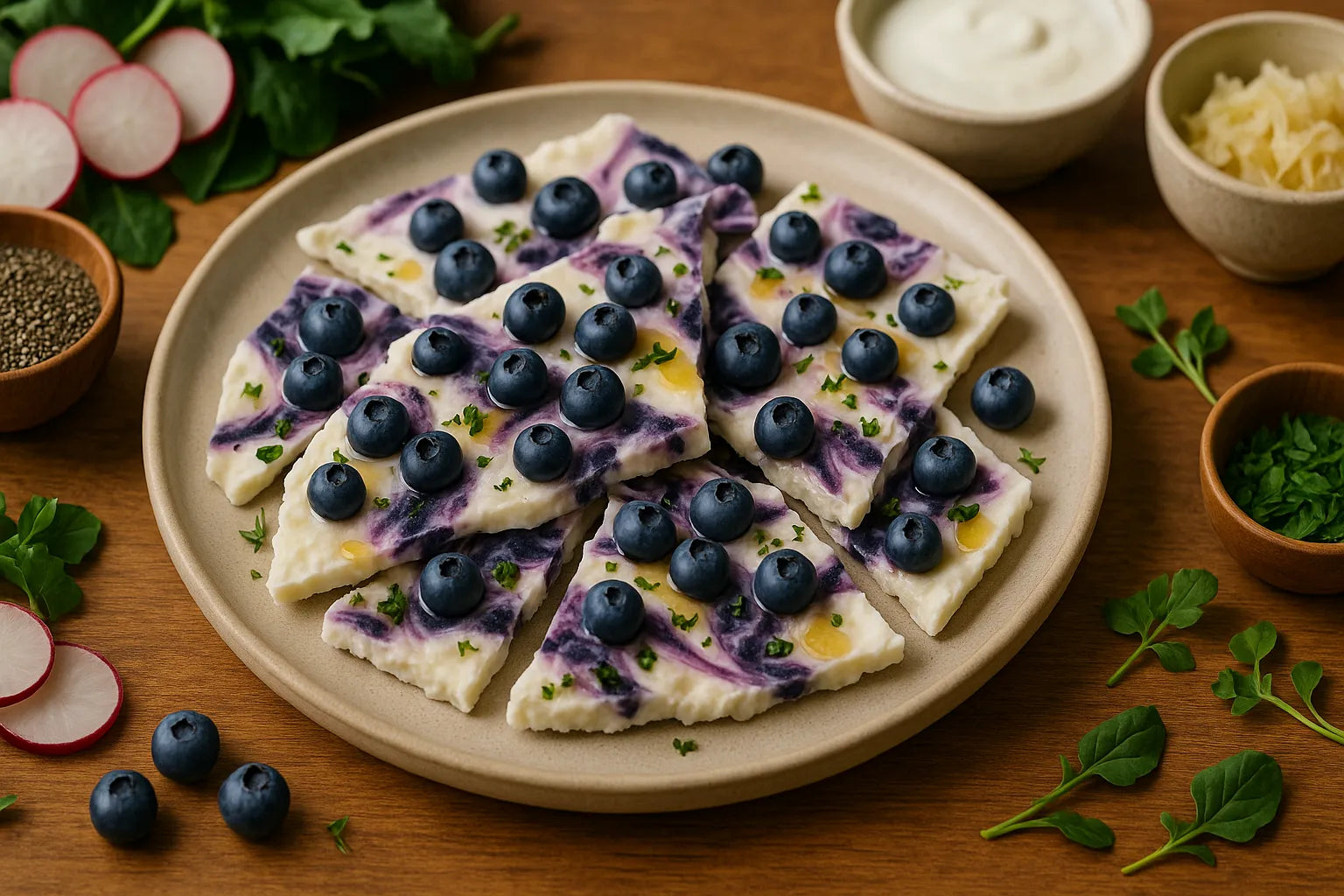Blueberry Kefir Frozen Yogurt Bark