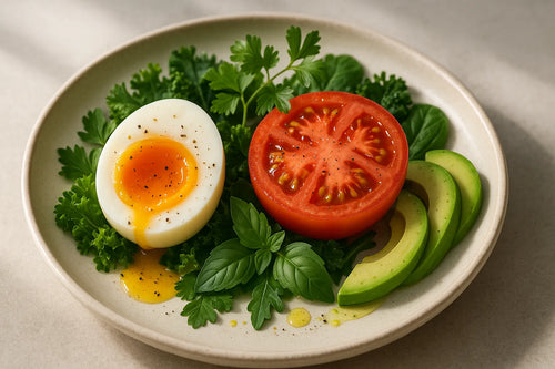 Boiled egg with tomato