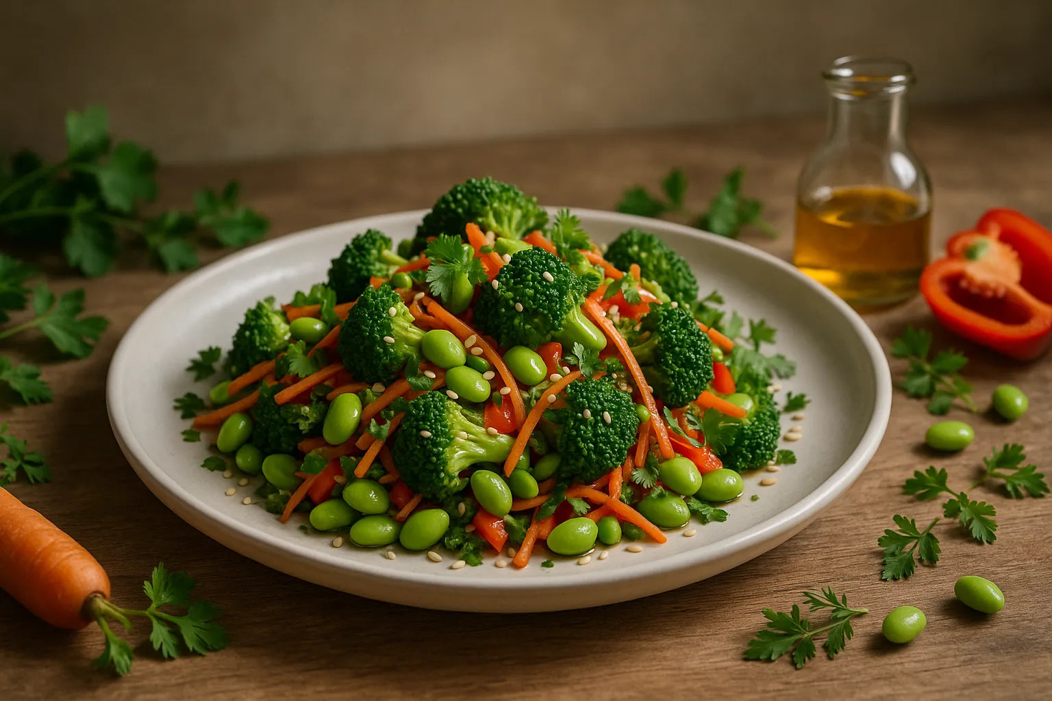 Broccoli Edamame Sesame Salad