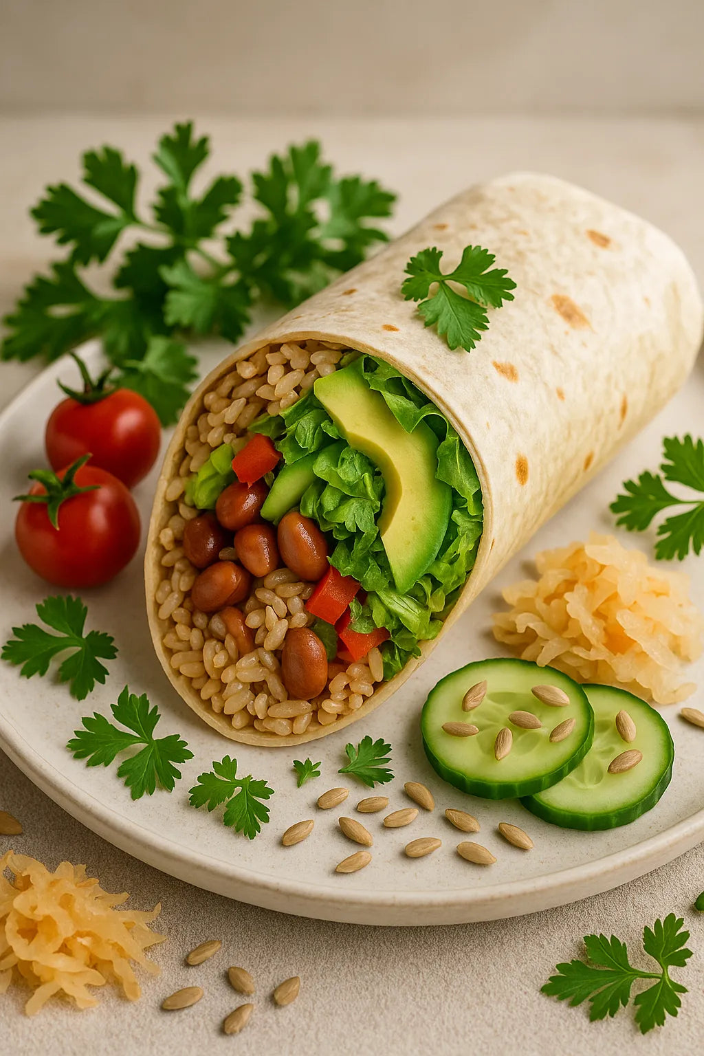 Burrito di riso integrale e fagioli Pinto