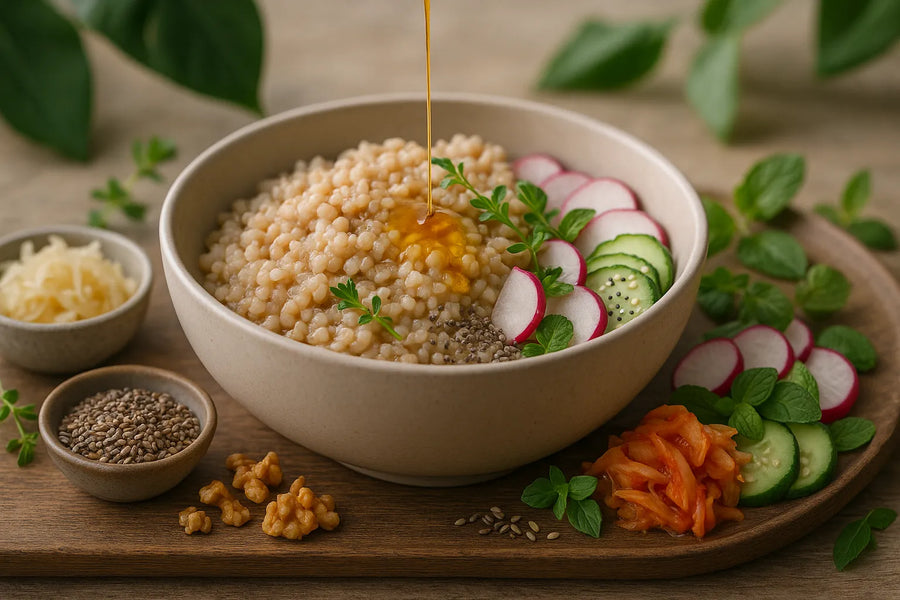 Buckwheat porridge with light apple syrup