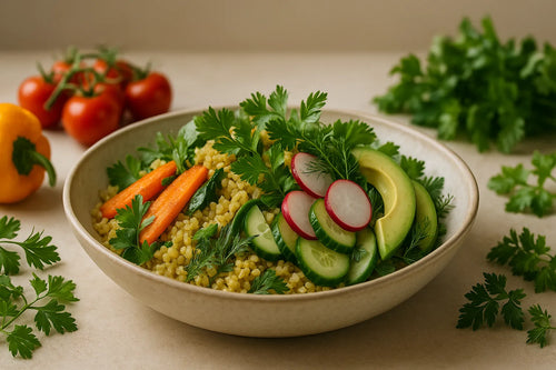 Bulgur salad with Dutch vegetables