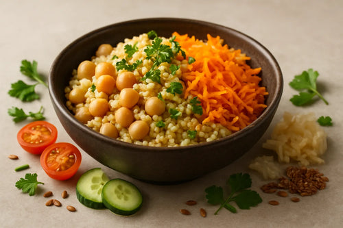 Bulgur with chickpeas and carrot