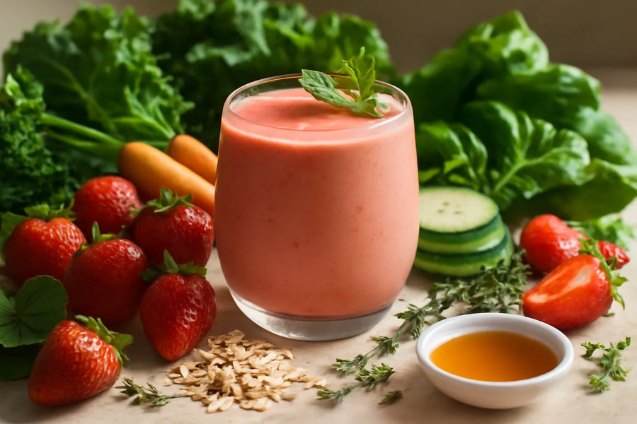 Buttermilk smoothie with strawberries