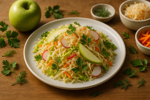 Cabbage Apple Sauerkraut Salad