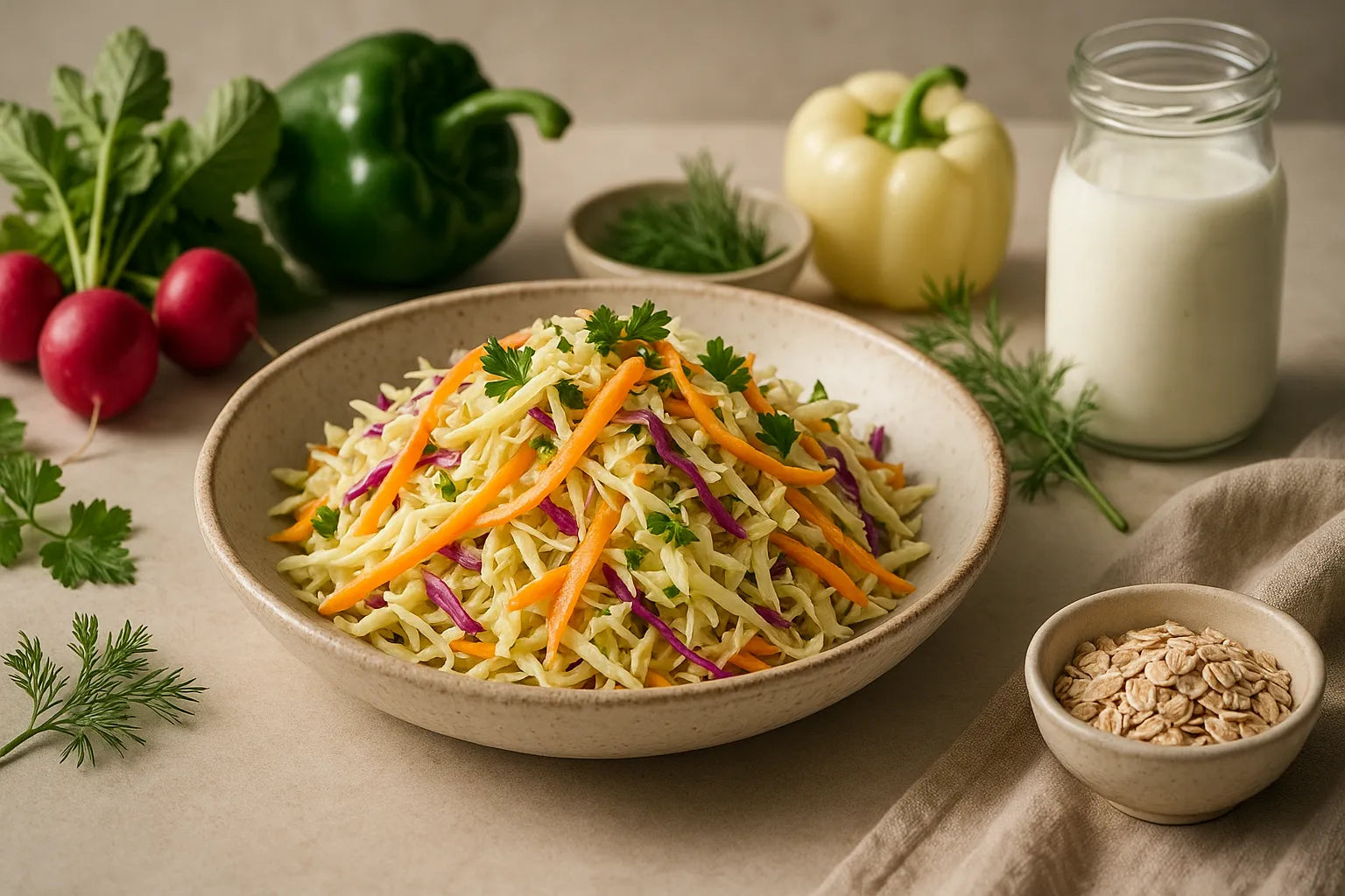 Cabbage Carrot Kefir Slaw
